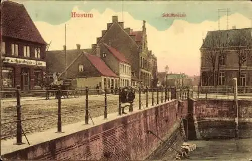 Ak Husum in Nordfriesland, Schiffbrücke, Haarschneide Salon