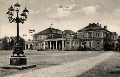 Ak Tschernjachowsk Insterburg Ostpreußen, Gesellschaftshaus, Laterne