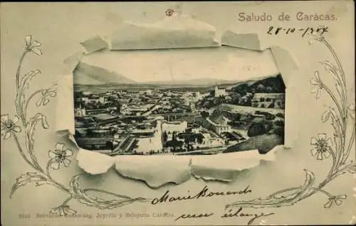 Passepartout Ak Caracas, Venezuela, Teilansicht