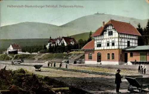 Ak Drei Annen Hohne Wernigerode am Harz, Halberstadt-Blankenburger Bahnhof