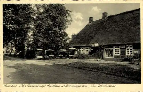 Ak Brockel in Niedersachsen, Gasthaus und Sommergarten Zur Wiederkehr