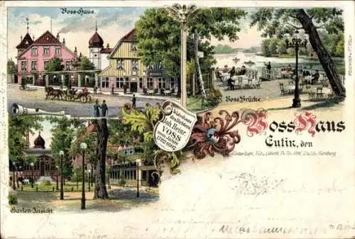 Litho Eutin in Ostholstein, Wohnhaus des Dichters Joh. Heinr. Voss, Brücke, Voss Haus