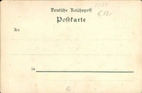Litho Idstedt in Schleswig Holstein, Gedächtniskirche 1901