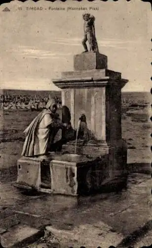 Ak Timgad Algerien, Brunnen, Manneken Piss