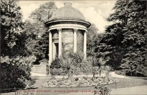Ak Leamington Spa Warwickshire England, Jephson Gardens, Monument