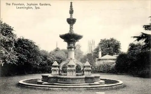 Ak Leamington Spa Warwickshire England, Jephson Gardens, Fountain