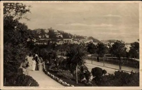 Ak Torquay Devon England, Rock Walk und Vane Hill