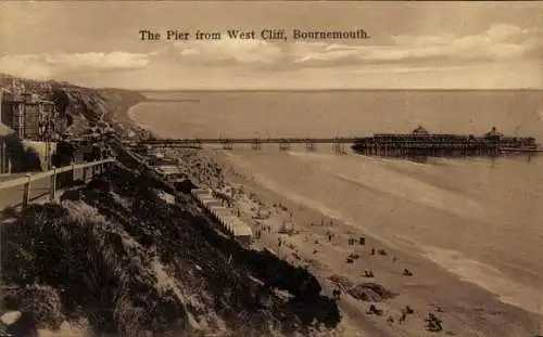 Ak Bournemouth Dorset England, Pier von West Cliff