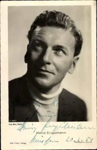 Ak Schauspieler Heinz Engelmann, Portrait, Autogramm