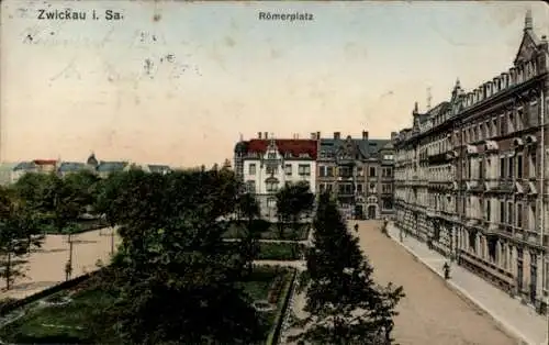 Ak Zwickau in Sachsen, Römerplatz