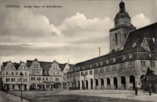 Ak Dessau in Sachsen Anhalt, Großer Markt, Schlosskirche