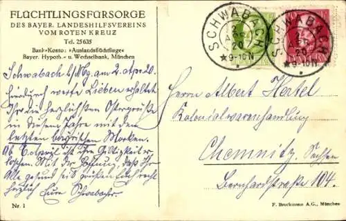 Künstler Ak Flüchtlingsfürsorge des bayerischen Landeshilfsvereins, Kriegsnot
