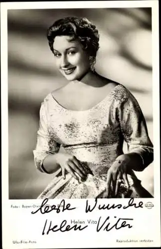 Ak Schauspielerin Helen Vita, Portrait, Autogramm