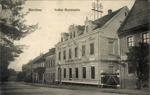 Ak Nerchau Grimma in Sachsen, Rechte Marktseite, Post