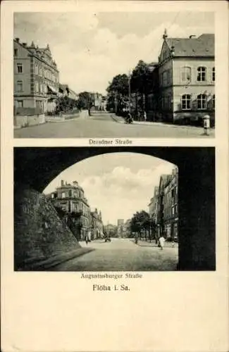 Ak Flöha in Sachsen, Dresdner Straße, Augustusburger Straße