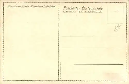 Künstler Ak St. Goarshausen am Rhein, Burg Katz, Köln Düsseldorfer Salondampfer Hindenburg