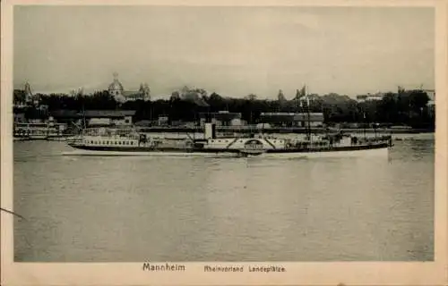 Ak Mannheim in Baden, Rheinvorland, Landeplätze, Dampfer Willem