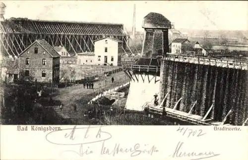 Ak Bad Königsborn Unna, Blick auf die Gradierwerke, Salzabbau