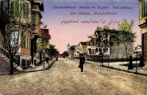 Ak Konstantinopel Istanbul Türkei, Avenue de la gare, San Stéfano, Bahnhofstraße