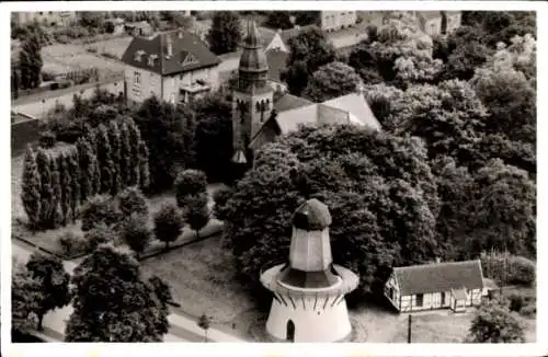 Ak Königsborn Unna im Ruhrgebiet, Windmühle am Friedrichsborn, Luftbild