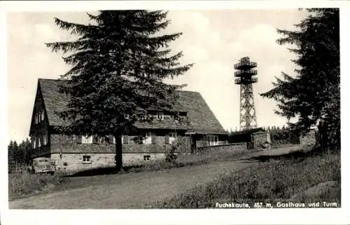Ak Willingen Westerwald, Fuchskaute Gasthaus, Außenansicht, Aussichtsturm