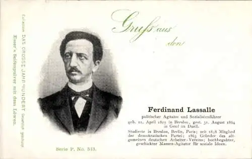 Ak Ferdinand Lassalle, Sozialistischer Politiker, Portrait, Reklame, Esser's Seifenpulver