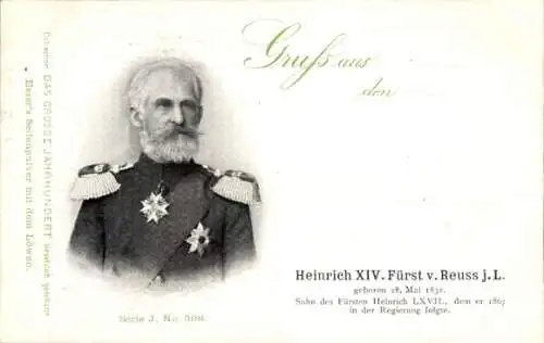 Ak Heinrich XIV. Fürst von Reuss j. L., Portrait, Reklame Esser's Seifenpulver