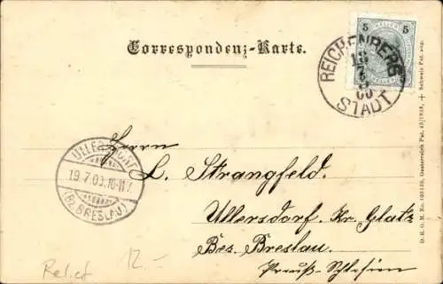 Relief Ak Liberec Reichenberg in Böhmen, Rathaus