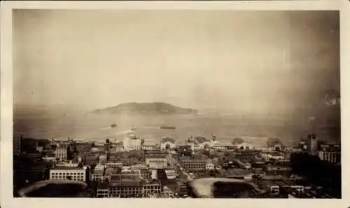 Foto Ak San Francisco Kalifornien USA, Blick vom Pacific Telephone Building, Bucht, Goat Island
