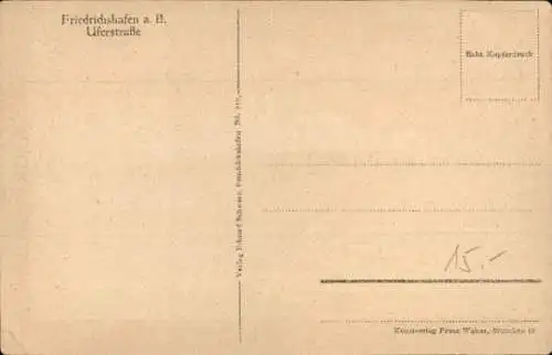 Ak Friedrichshafen am Bodensee, Uferstraße, Zeppelin in der Luft, Gasthaus Bayrisch Bier