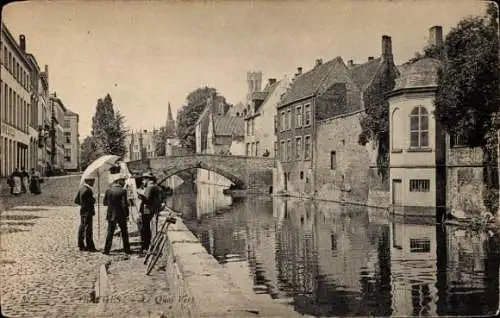 Ak Bruges Brügge Flandern Westflandern, Quai Vert