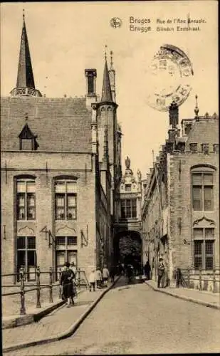 Ak Bruges Brügge Flandern Westflandern, Rue de l'Ane Aveugle