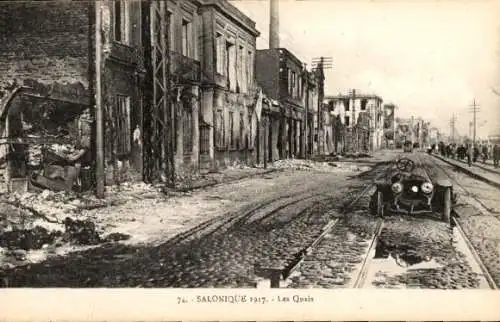 Ak Thessaloniki Griechenland, Ein Blick auf den Kai 1917