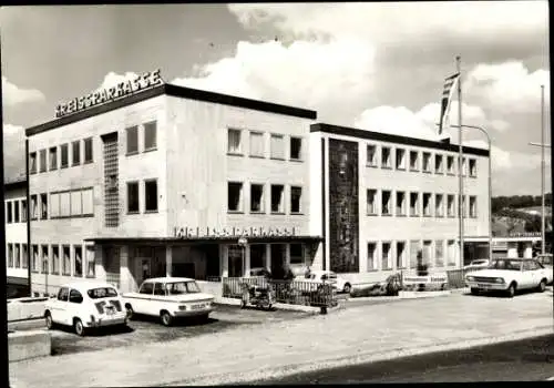 Ak Erbach im Odenwald Hessen, Kreissparkasse, Autos, Moped