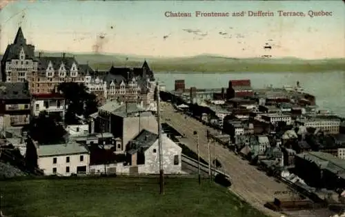 Ak Québec Kanada, Chateau Frontenac und Dufferin Terrace