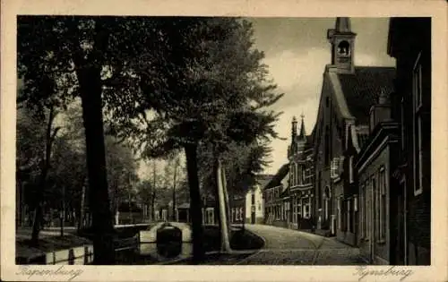 Ak Rijnsburg Südholland, Straße, Brücke, Kanal