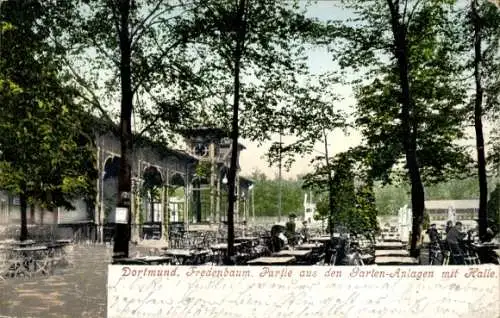 Ak Dortmund im Ruhrgebiet, Fredenbaum, Gartenanlagen mit Halle