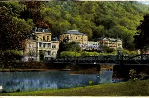 Ak Bad Ems an der Lahn, Albert-Genesungsheim, Brücke