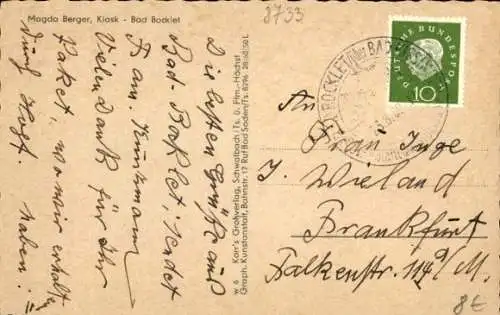 Ak Bad Bocklet in Unterfranken, Teilansicht, Kirchturm