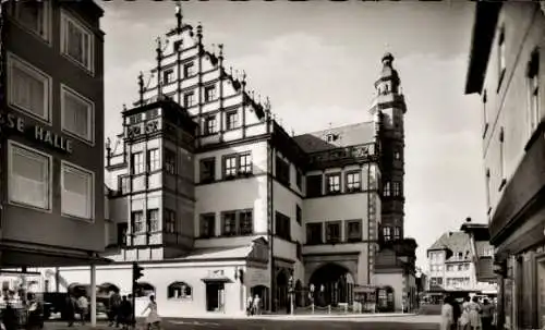 Ak Schweinfurt in Unterfranken Bayern, Rathaus, Giebelhaus