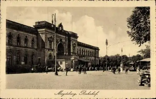 Ak Magdeburg an der Elbe, Bahnhof