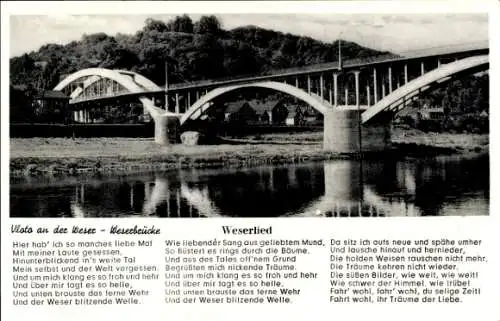 Ak Vlotho an der Weser, Weserlied, Weserbrücke