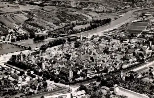 Ak Ochsenfurt am Main Unterfranken, Fliegeraufnahme