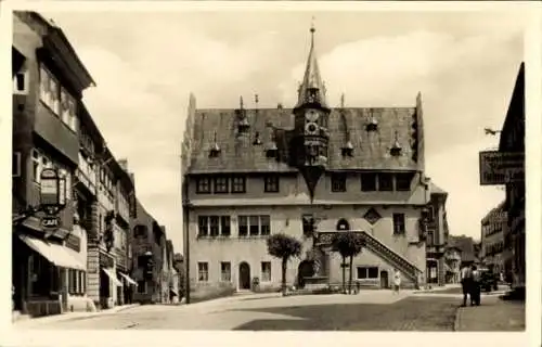 Ak Ochsenfurt am Main Unterfranken, Rathaus, Autowerkstatt, Hotel, Café