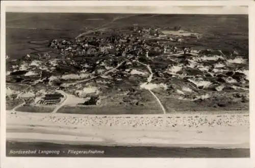 Ak Nordseebad Langeoog Ostfriesland, Fliegeraufnahme