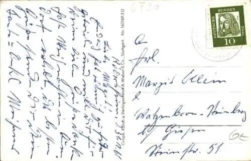 Ak Neustadt an der Weinstraße, Totalansicht, Kirchtürme