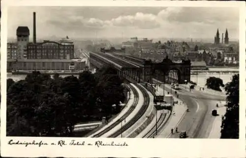 Ak Ludwigshafen am Rhein, Total, Rheinbrücke