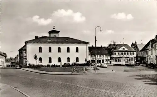 Ak Oggersheim Ludwigshafen am Rhein, Schillerplatz, Straßenbahn