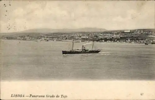 Ak Lisboa Lissabon Portugal, Panorama tirado do Tejo