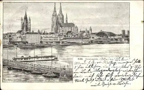 Ak Köln am Rhein, Dom, Totalansicht